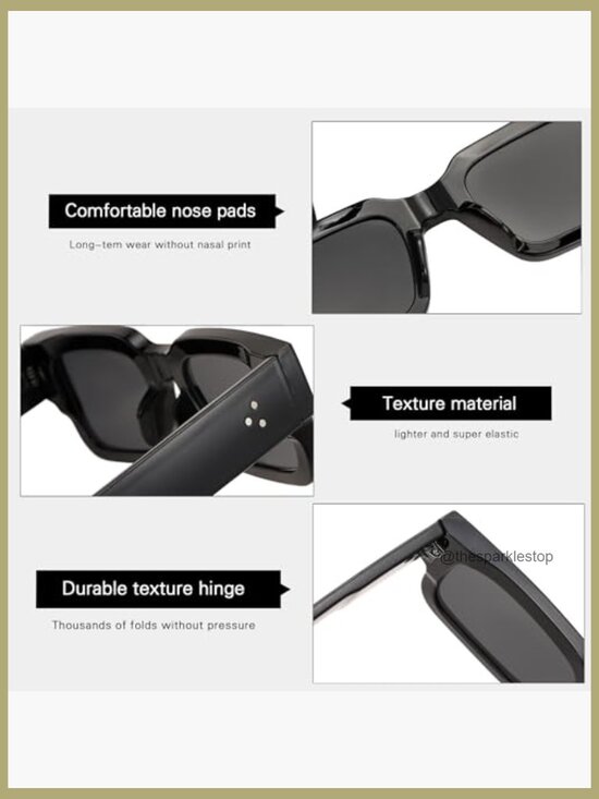 Square Frame Sunglasses for Women Men Trendy Chunky Rectangle Sun Glasses UV400